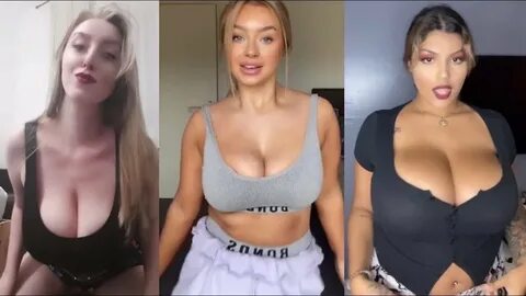 Busty Blonde Braless Babe Nip Slip & Bouncing Boobs Compilat