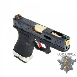 Купить пистолет WE Glock 19 T1 (gold barrel/black frame) Ком