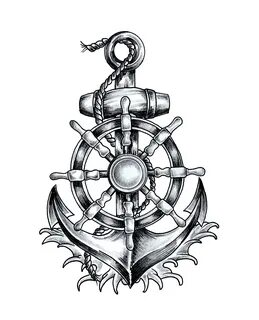 Download Wheel Tattoo Ship'S Anchor T-Shirt Drawing HQ PNG I