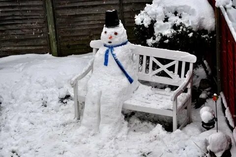 Nancy Howard on Twitter: "Snowman on the garden chair https: