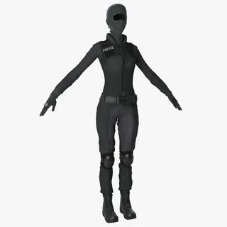 SWAT Woman Uniform 4 3D Model 3D Model #AD ,#Woman# SWAT# Mo