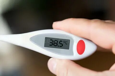 Fever thermometer 38,5 stock image. Image of display - 16563