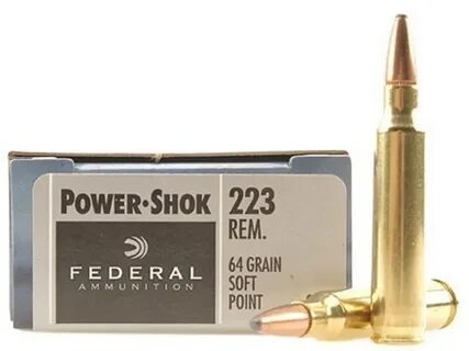 Federal Power-Shok Ammo 223 Remington 64 Grain Soft Point Bo