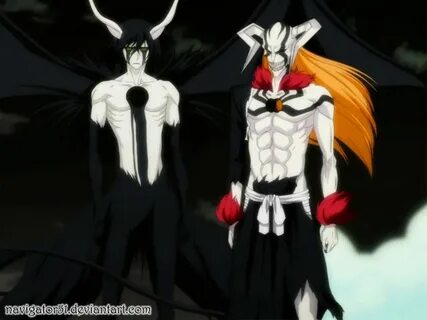 Ulquiorra's second release and Ichigo's Vasto Lorde form. Bl