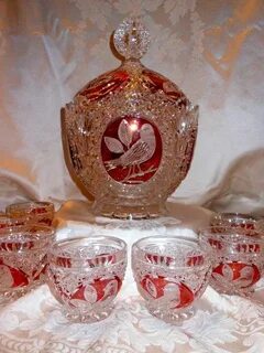Hofbauer German Ruby Red Bird Lead Crystal by CollectibleEcl