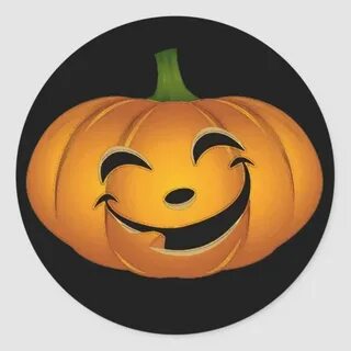 Happy Pumpkin Face for Halloween Fun Classic Round Sticker Z