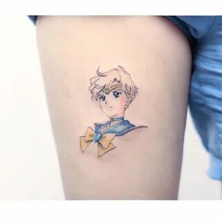 Illustrative style Sailor Moon character tattoo on the