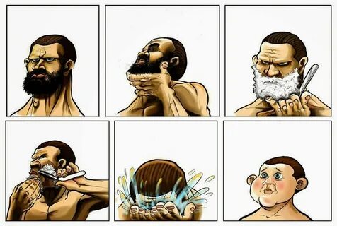 Meme: Tirinhas "Fazendo a barba" Sequelanet Funny baby image