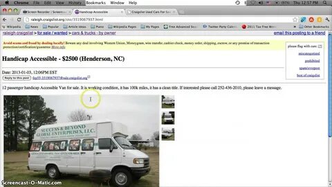 Craigslist Handicap Vans for Sale by Owner in North Carolina