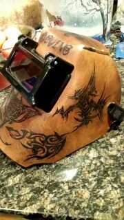Custom tattooed Hawaiian welding hood Welding hoods, Welding