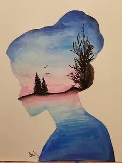 nature-inside-a-woman's-head-watercolour-painting-how-to-dra