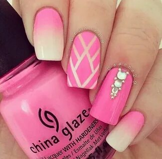 Pink ombre Tape nail art, Trendy nail art designs, Nail art