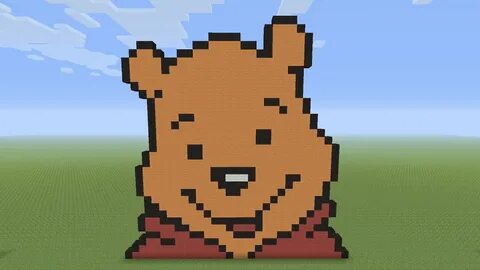 Minecraft Pixel Art - Winnie The Pooh Head - YouTube