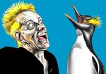 Johnny Rotten and Punk Penguin Digital Art by GOP Art Fine A