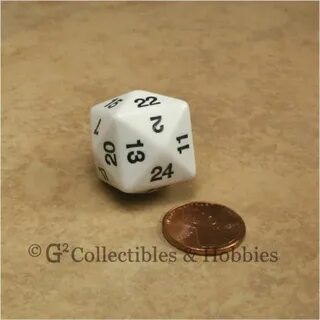 24 Sided Translucent Red D24 with White Numbers by Wiz Dice 