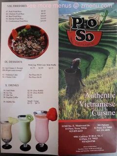 Online Menu of Pho So 1 Restaurant, El Paso, Texas, 79936 - 