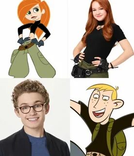 Cartoon Ron Stoppable & Kim Possible & live action Kim Possi