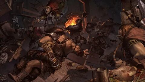 Pathfinder Fantasy Art Dwarfs Tavern Wallpaper - Resolution: