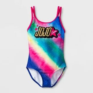 JoJo Siwa Girls Rainbow Dance Moms UPF 50+ Bathing Suit Swim