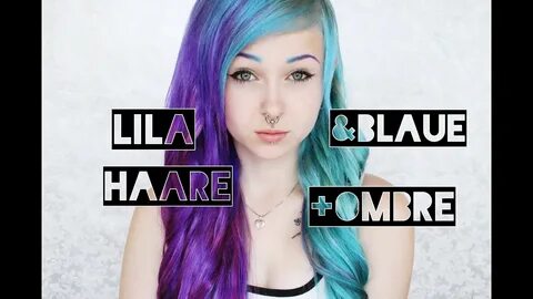 ♥ Lila/Blaue Haare & Ombre Spitzen ♥ - YouTube