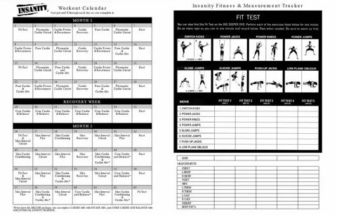 Printable Insanity Workout Calendar Pdf Free Insanity workou