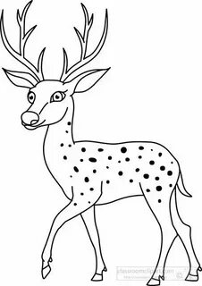 Animals : deer-black-white-outline-clipart-72099 Animals bla