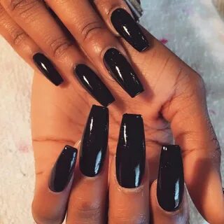 Long Black Nails. Coffin Shaped. ... http://wtfimkels.tumblr