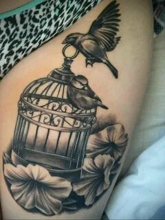 фото тату птица в клетке 02.01.2019 № 036 -bird cage tattoo-