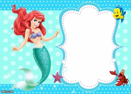 Free Printable Birthday Invitations - Ariel Mermaid FREE Pri