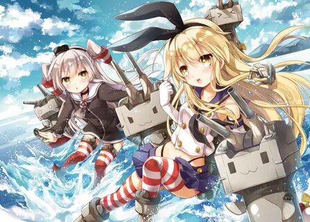 anime girls, Kantai Collection, Shimakaze, Amatsukaze Kancol