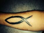 Christian fish tattoos, Tattoos, Tattoos for guys