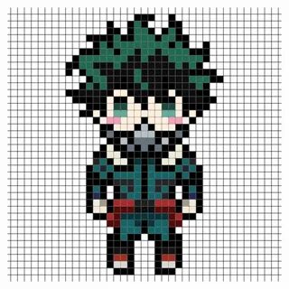 My Hero Academia Pixel art grid, Anime pixel art, Pixel art 