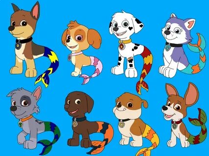 PAW Patrol AU characters as merpups. by Isaacthemerpupdrawer