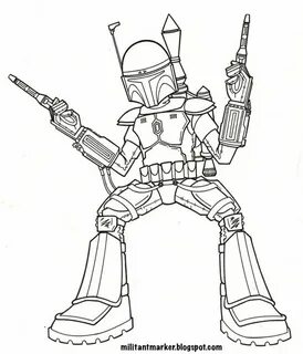 Jango Fett - Coloring Pages for Kids and for Adults Star war