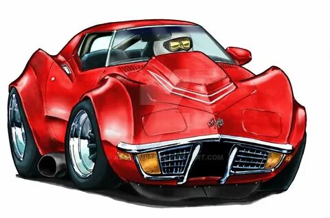 1968-72 Corvette L-88 427 Cartoon Car Art Wall Decal Sticker