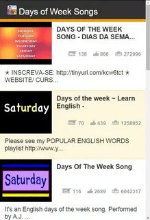 Скачать Days Of The Week Song For Kids APK для Android