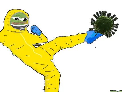 Pepe in hazmat Beating Coronavirus Hazmat Suit Edits Know Yo