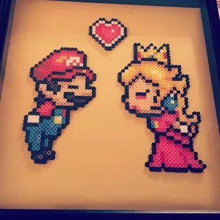 Mario and Peach Perler bead mario, Hama beads mario, Pokemon