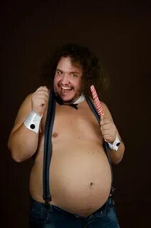 Fat Man In Suspenders - Сток картинки - iStock