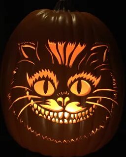 Cheshire Cat Pumpkin Grinsekatze kürbis, Kürbis schnitzen vo