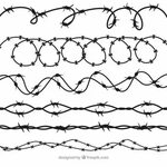 Free Vector Silhouette barbed wire collection Barbed wire ta