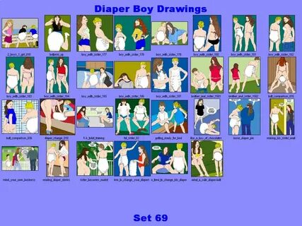 Deeker's Diaper Page- Diaper Boy Drawings- Set #069