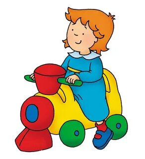 Caillou's Sister Rosie on Toy Train transparent PNG - StickP