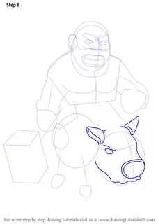 Step by Step How to Draw Hog Rider from Clash of the Clans :