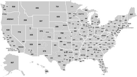Map of All area codes in the USA Fun Facts Us area codes, Ma