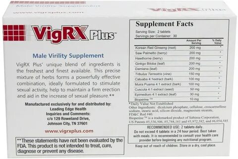 VigRX Plus Male Virility Herbal Dietary Supplement Pill - 60