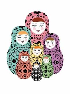 Russian Doll Classic Matryoshka Family Print Etsy Nesting do