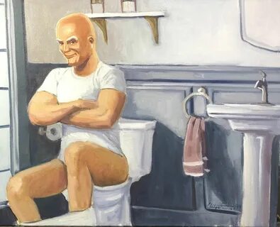 My latest client commissioned a painting of Mr. Clean taking