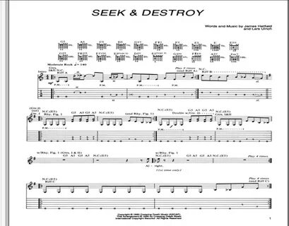 Metallica Seek and Destroy Guitar Tab GuitarInternational.co