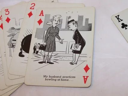 Playing Cards Bowling Jokes, Poker Size, Vntg Orig Pkg